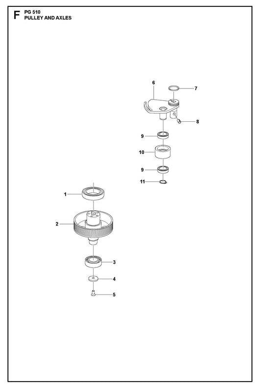 Pulley And Axles Parts For PG 510 By Husqvarna