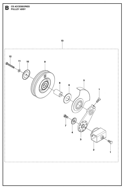Pulley Assembly Parts For CS 10 Saw Accessories By Husqvarna