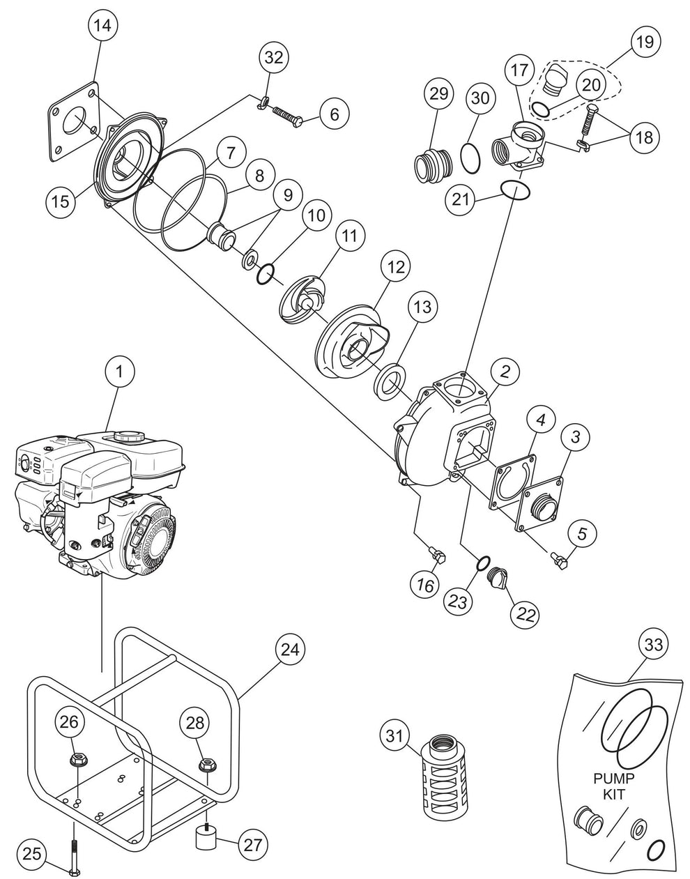 MQ QP2E Pump Assembly Parts By Multiquip