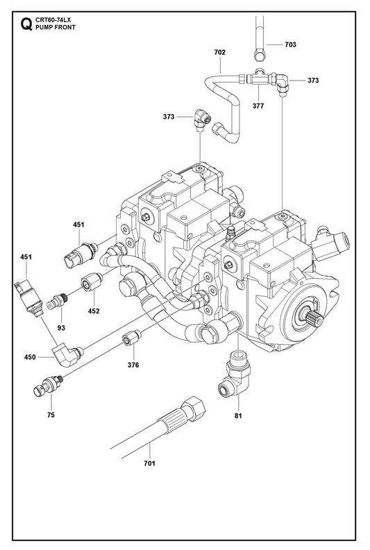 Pump Front Parts For Ride On Trowel CRT 60 By Husqvarna