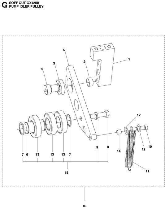 Pump Idler Pulley Parts For Soff Cut GX4200 by Husqvarna