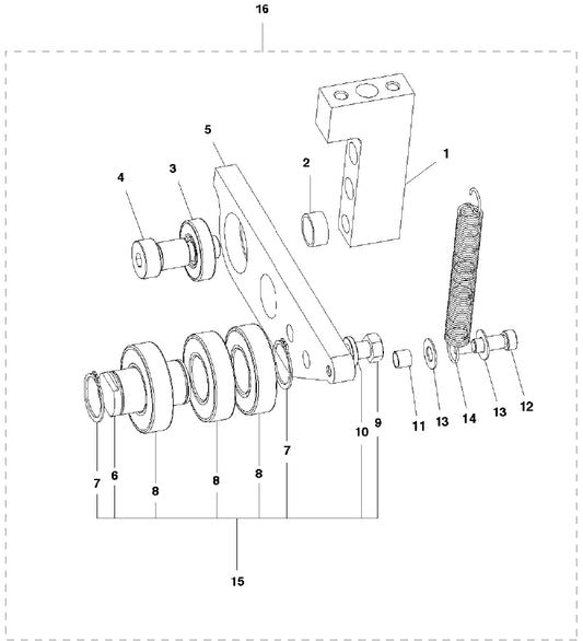 Pump Idler Pulley Assembly Parts for Soff Cut 2500 Saw by Husqvarna