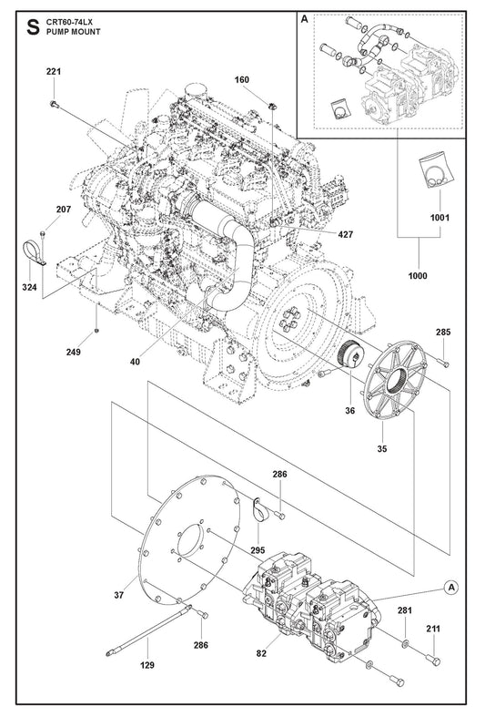 Pump Mount Parts For Ride On Trowel CRT 60 By Husqvarna