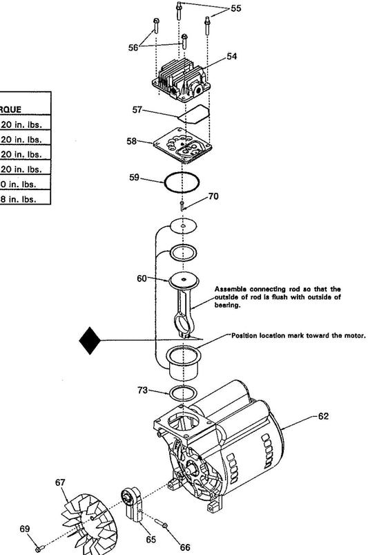 Pump Assembly Parts For MAC1200 Air Compressor By Makita