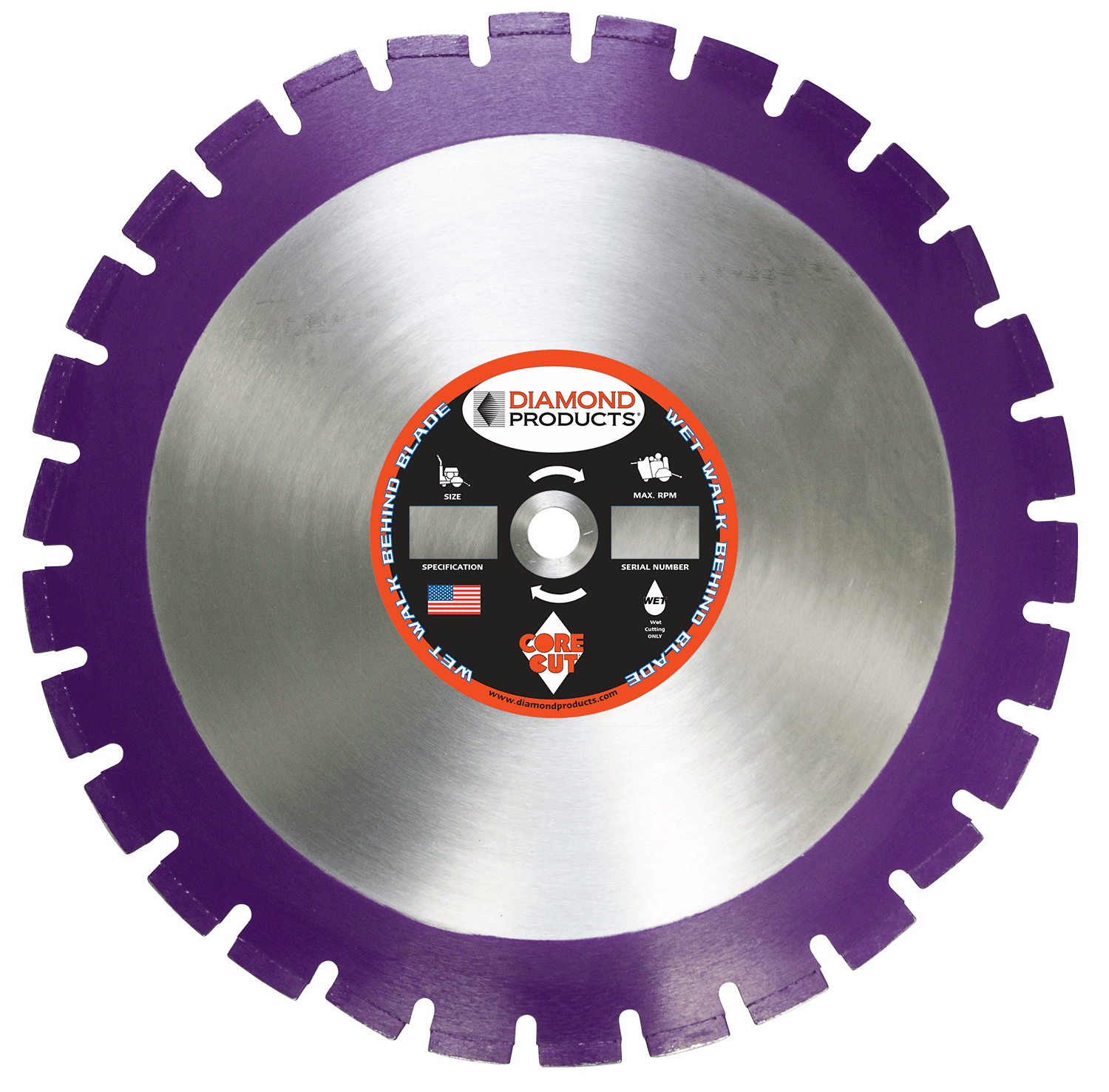 Diamond Products 36823 Imperial Purple Asphalt Wet Blade 20&quot; X .140&quot;