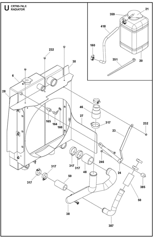 Radiator Parts For Ride On Trowel CRT 60 By Husqvarna