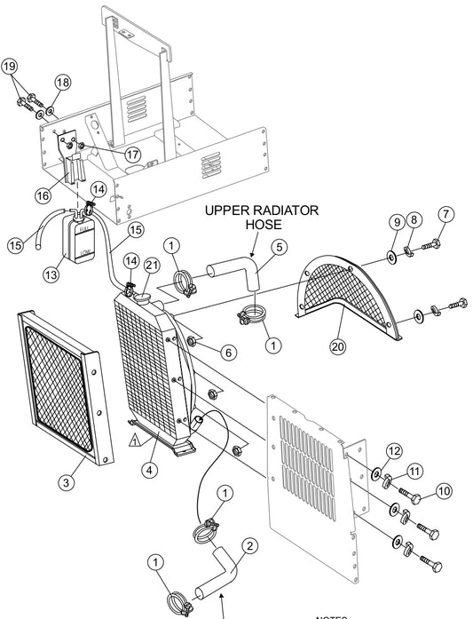 Radiator Assembly Parts for KD1800-KD6 Light Towers by Multiquip