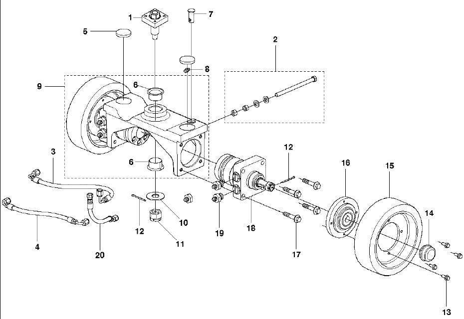 FS5000 Rare Axle Assembly Parts by Husqvarna