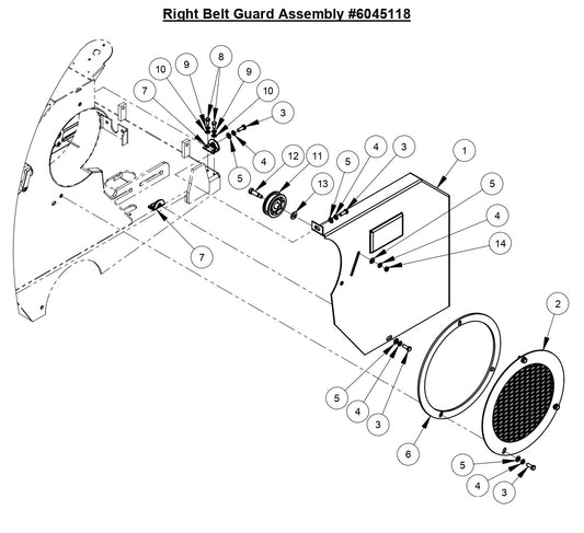 CC4144D Right Belt Guard Assembly
