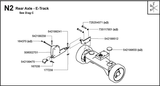 Rear Axle-E-Track Parts For FS6800 D By Husqvarna
