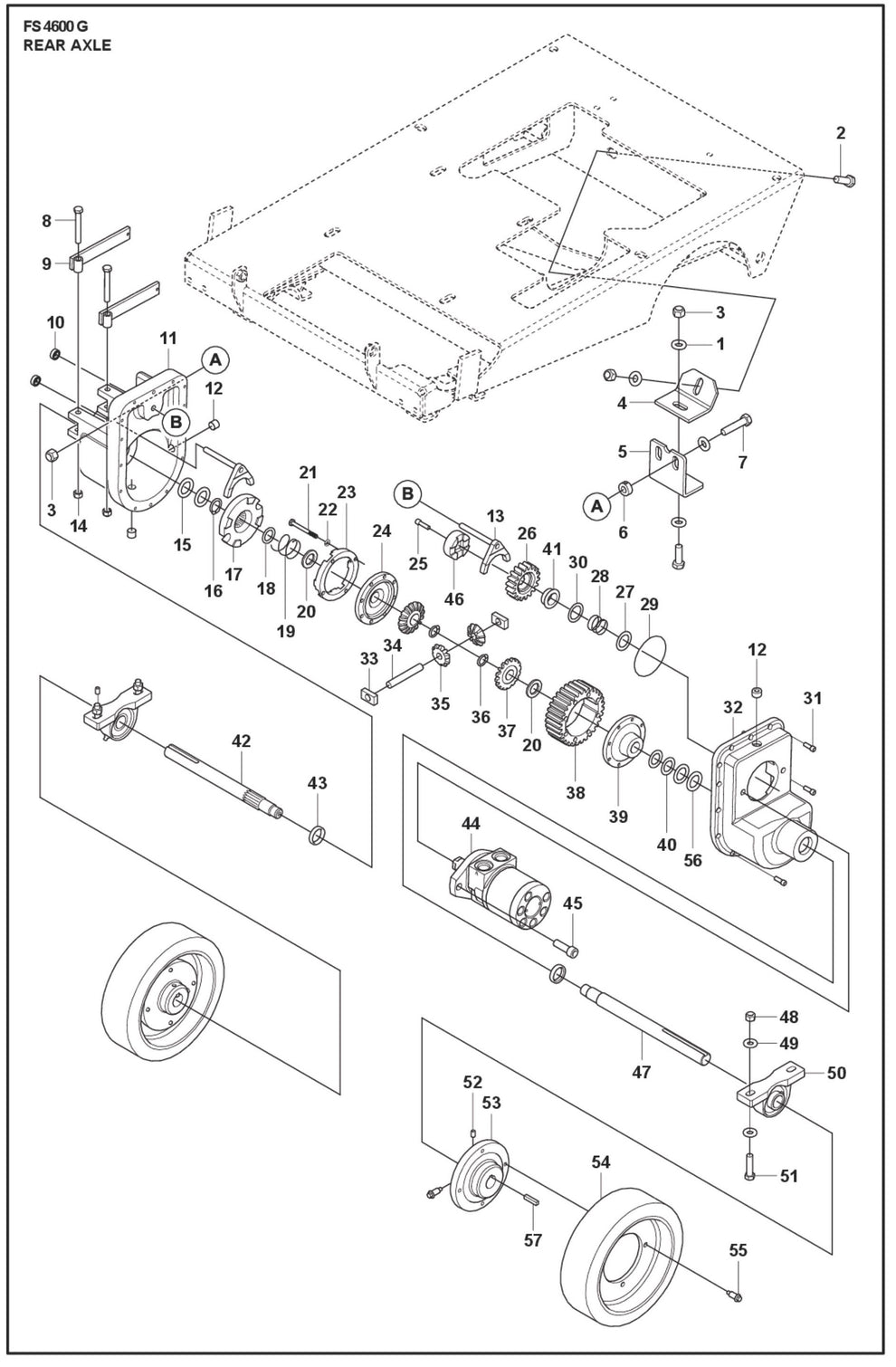 Rear Axle Parts For FS4600 G By Husqvarna