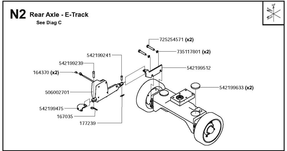 Rear Axle-E-Track Parts For FS6600 D By Husqvarna