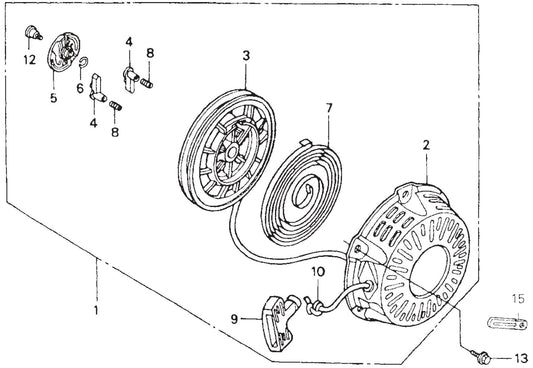MVC77 Honda GX160K1QX2 Recoil Starter Assembly Parts