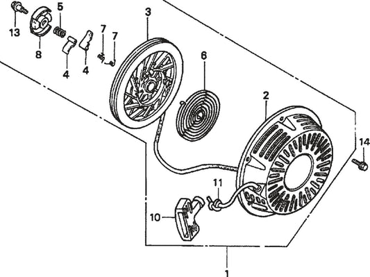 Honda GX390K1QWT2 Engine recoil Starter Assembly Parts For SP2 CE13H20 SCE13H20 SCE20H20 By Multiquip