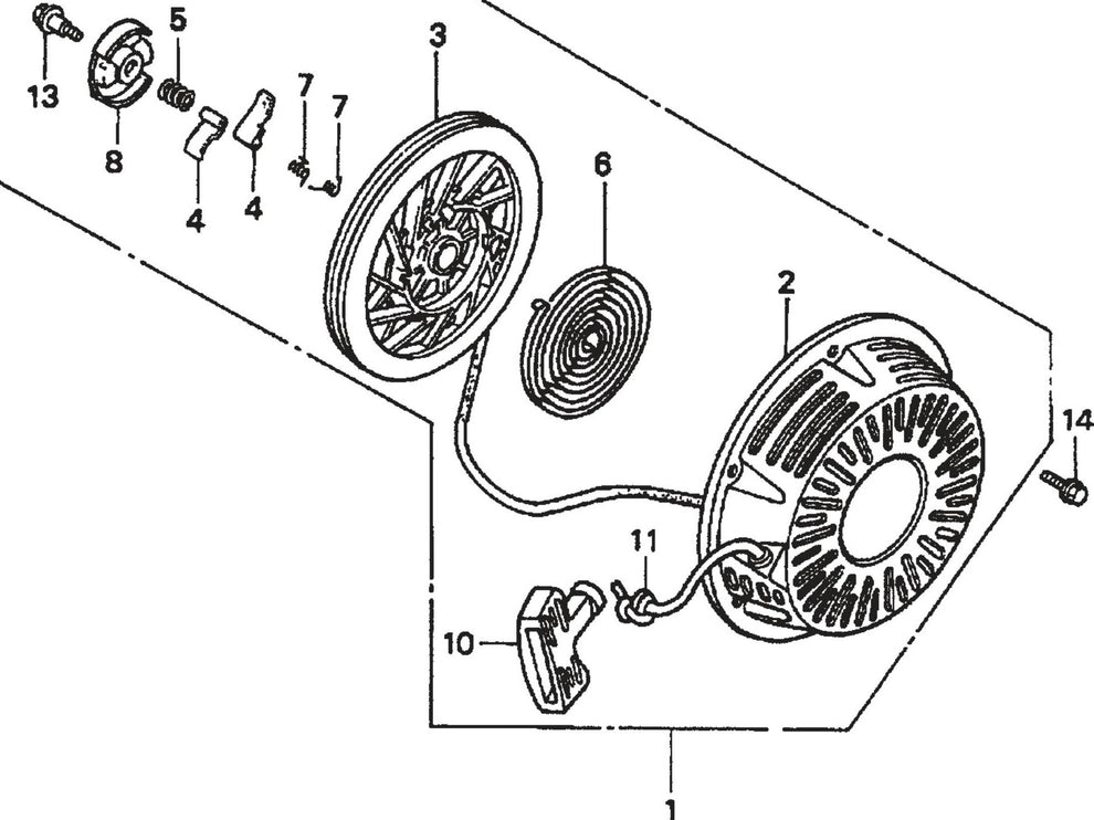 Honda GX390K1QWT2 Engine recoil Starter Assembly Parts For SP2 CE13H20 SCE13H20 SCE20H20 By Multiquip