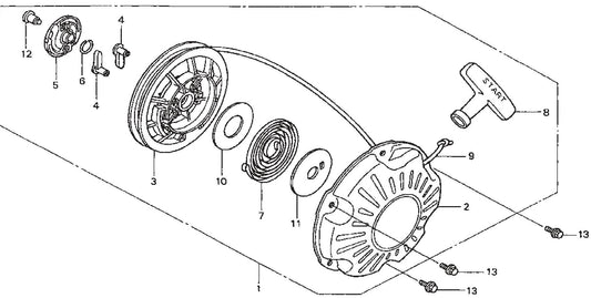 MT65HA Honda GX100KRBM Engine Recoil Starter Assembly Parts