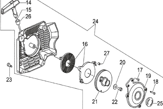 HS62A Recoil Starter Assembly Parts