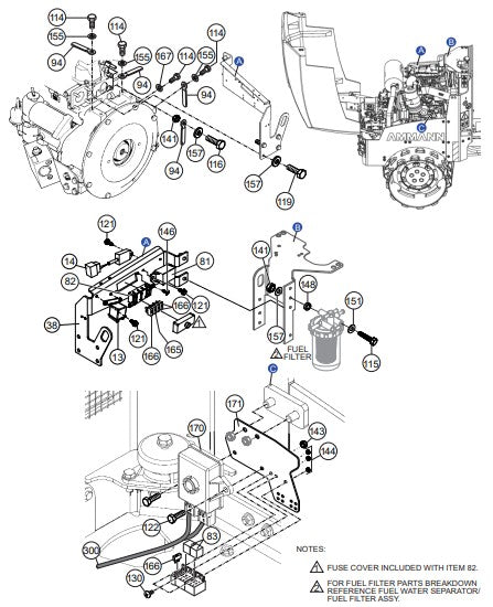 Relays/Fuses And Mounting Assembly Parts-RX 1575, RX 157533 YANMAR 3TNV80F DIESEL ENGINE