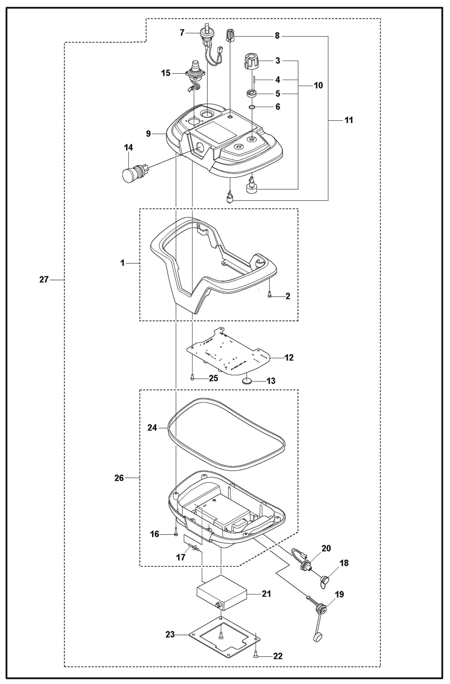 Remote  Control Parts For PG 820 RC By Husqvarna