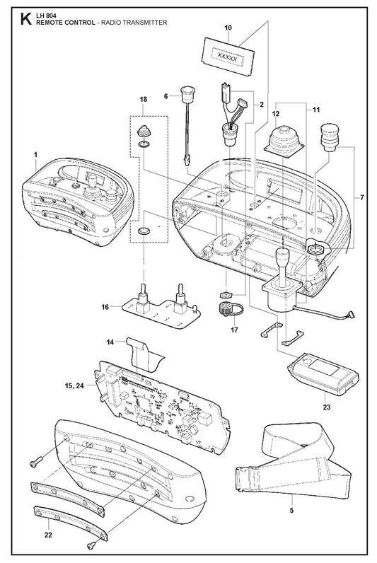 Remote Control - Radio Transmitter Parts For LH 804 By Husqvarna