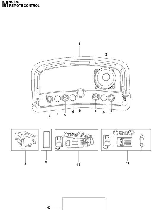 Remote Control Parts For HTC 950 RX By Husqvarna