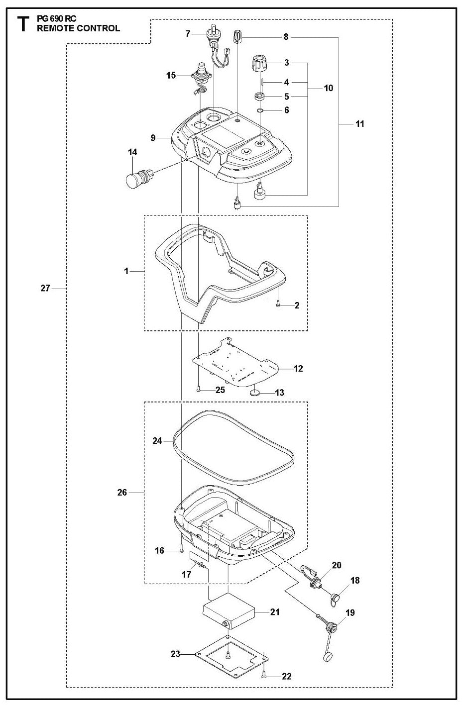 Remote Control Parts For PG 690 RC By Husqvarna