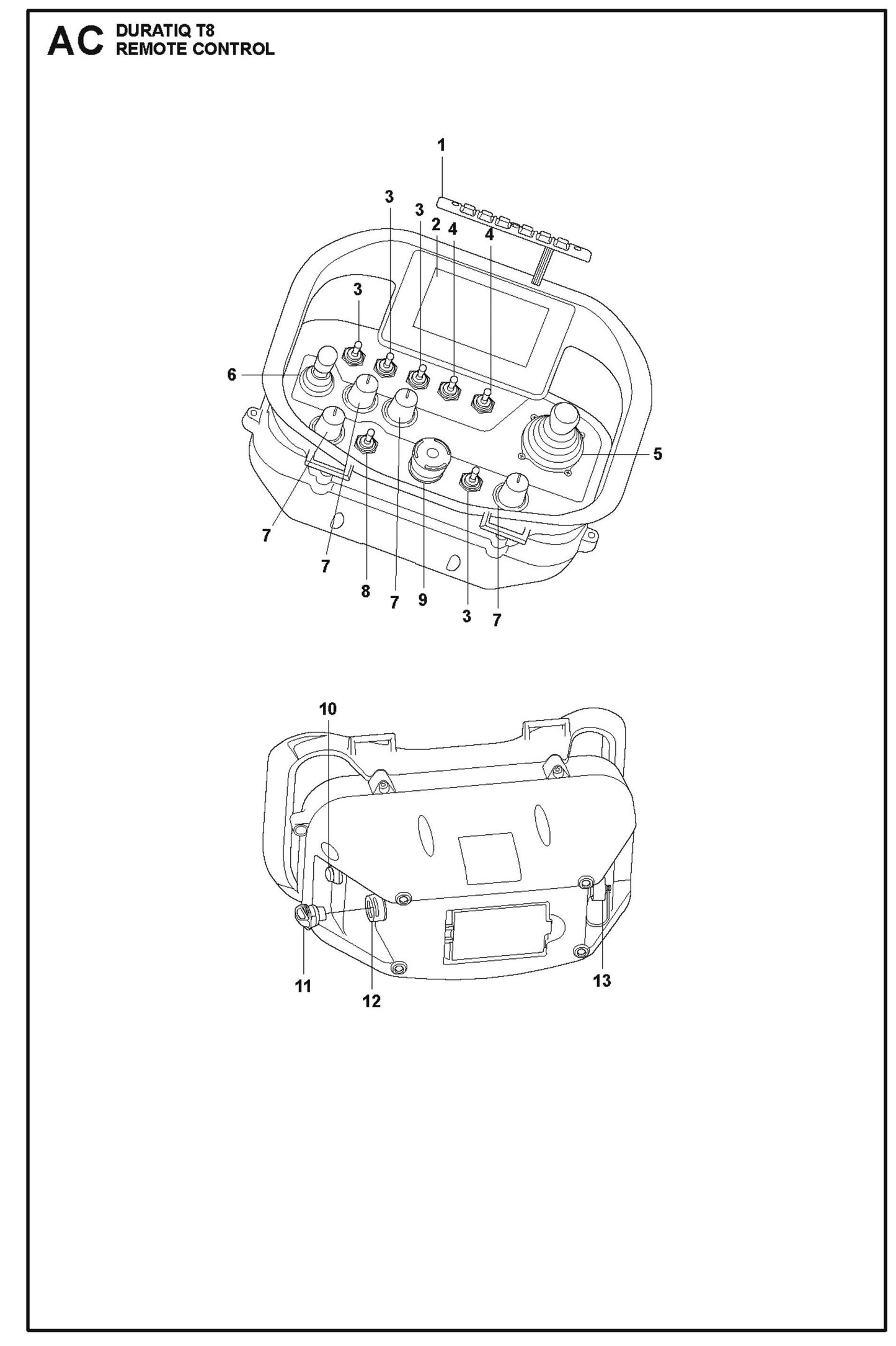 Remote Control Parts For HTC T8 By Husqvarna