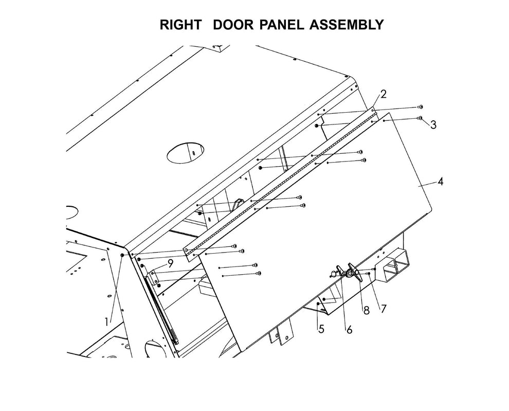 V-Series Maxi-Lite 15-20KW-Right Door Panel Assembly Parts By Allmand