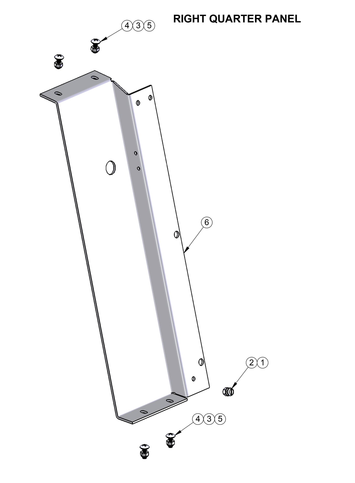 V-Series Maxi-Lite 7.5-8KW-Right Quarter Panel Parts By Allmand