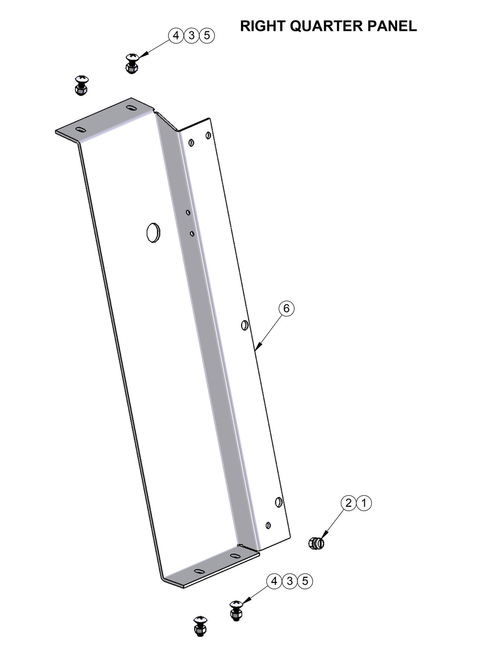 V-Series Maxi-Lite 7.5-8KW-Right Quarter Panel Parts By Allmand