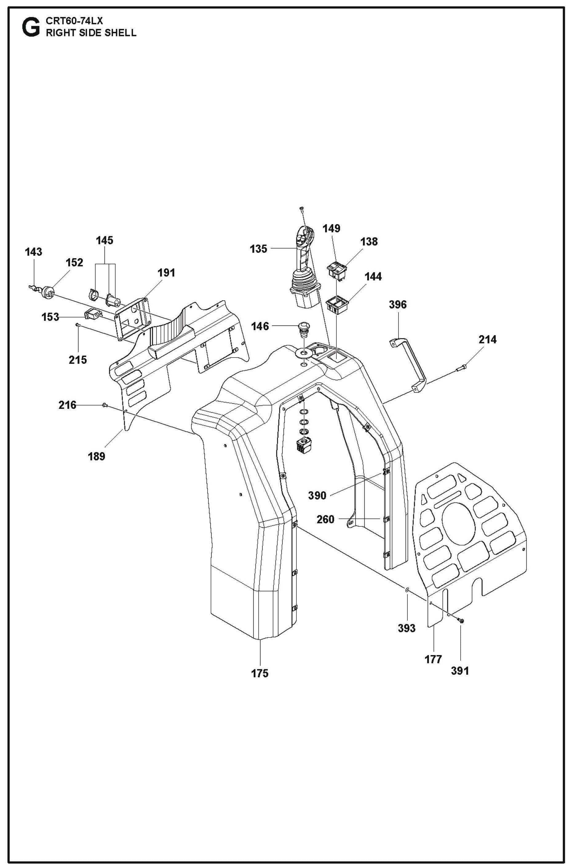 Right Side Shell Parts For Ride On Trowel CRT 60 By Husqvarna