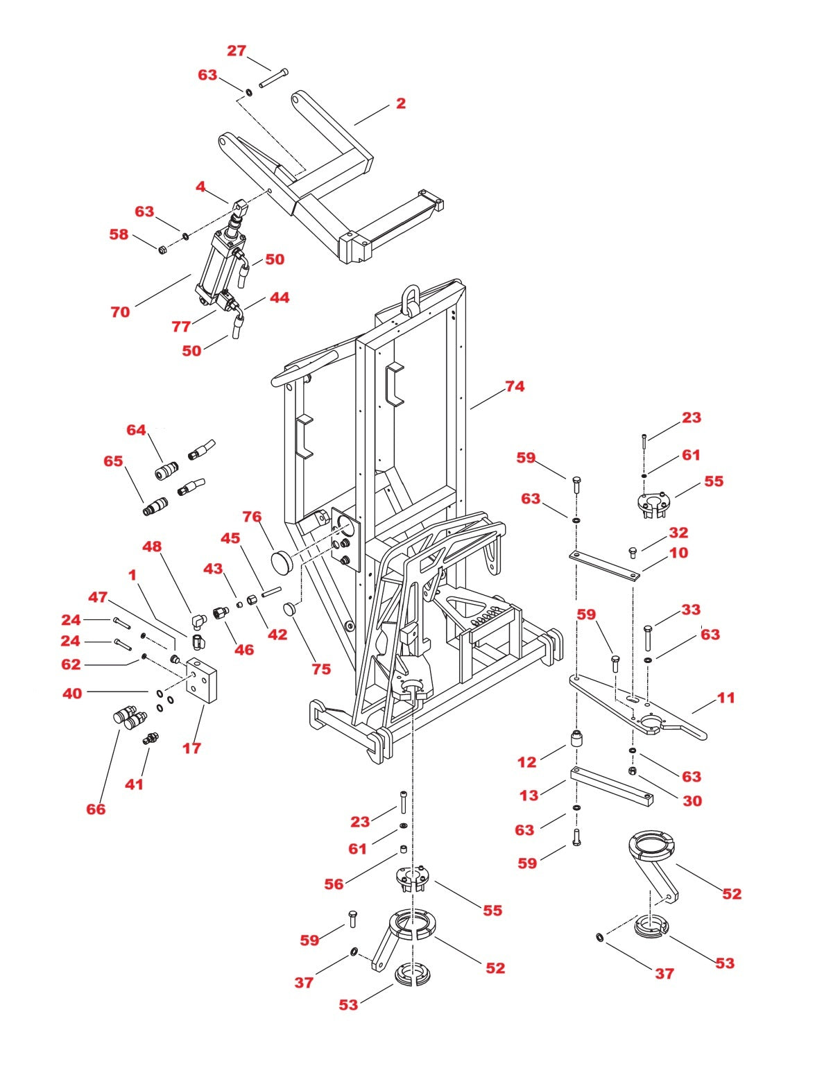 Hydrostress SB Wire Saw Assembly-1 Parts