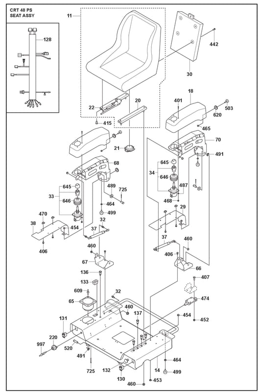 Seat Assembly Parts For Ride On Trowel CRT 48 PS By Husqvarna