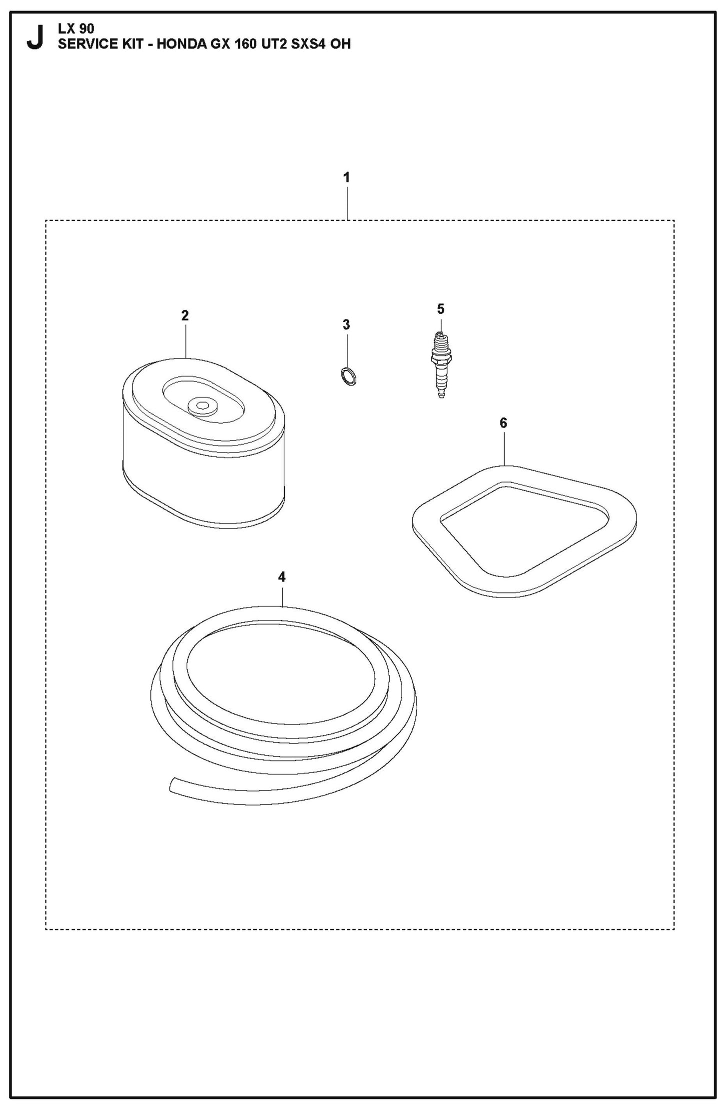 Service Kit- Honda GX 160 UT2 SXS4 OH Parts For LX90 Compaction Rammers By Husqvarna