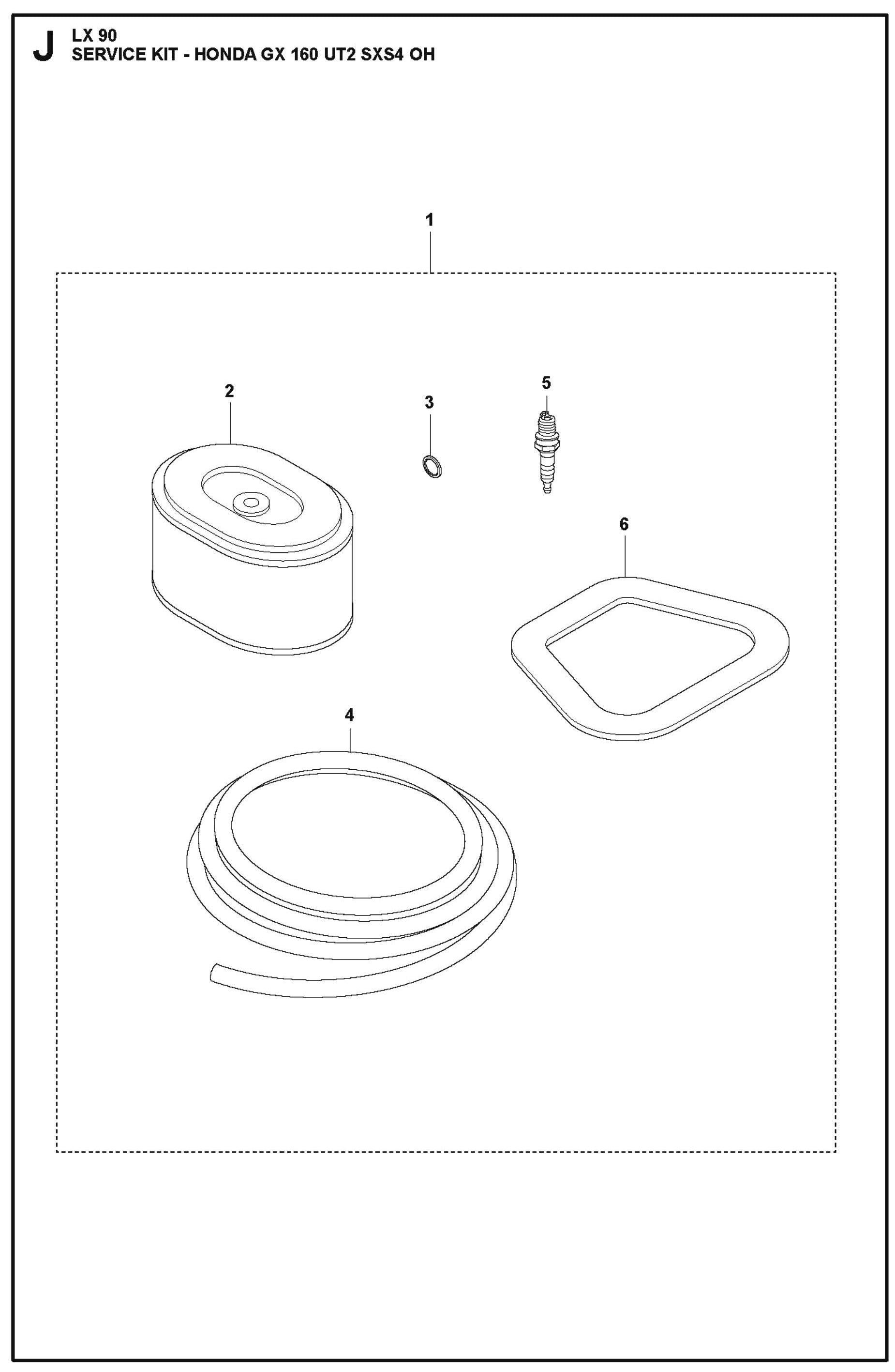 Service Kit- Honda GX 160 UT2 SXS4 OH Parts For LX90 Compaction Rammers By Husqvarna