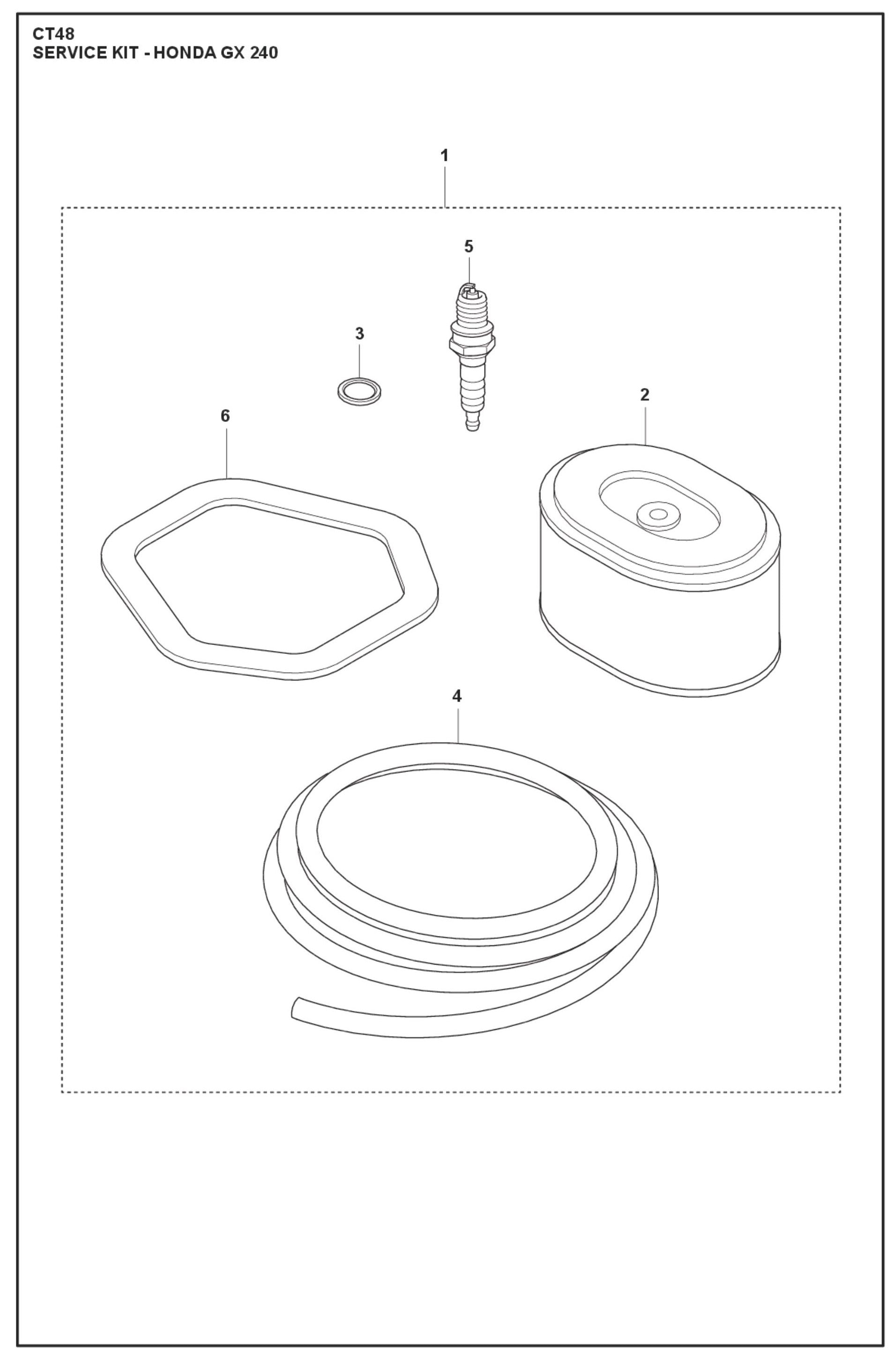 Service Kit- Honda GX 240 Parts For CT 48 By Husqvarna