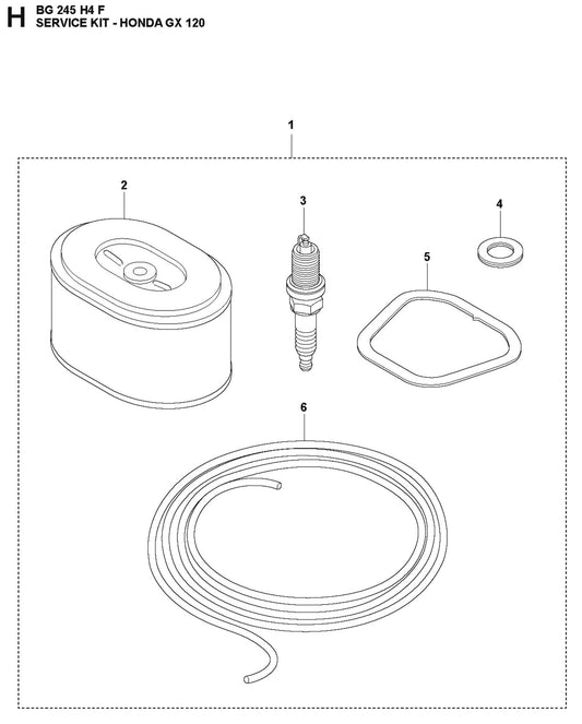 Service Kit - Honda GX 120 Parts For BG 245 By Husqvarna