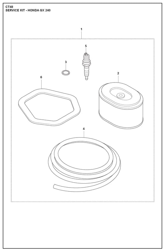 Service Kit- Honda GX 240 Fig.2 Parts For CT 48 By Husqvarna
