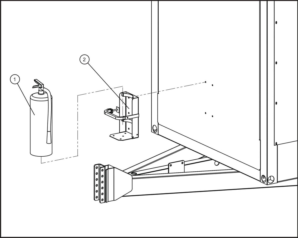 Fire Extinguisher Assembly Parts for SH-750 (17-000001 and UP) by Allmand