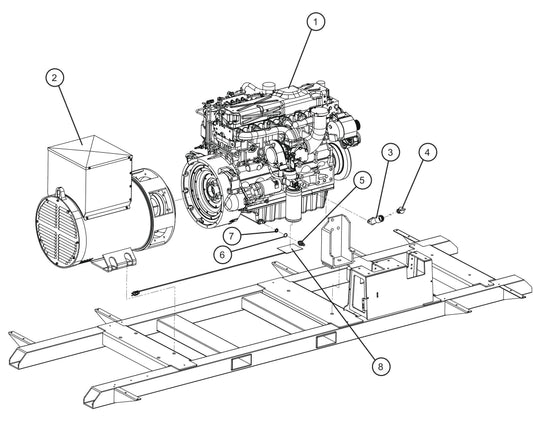Engine and Generator Group Assembly Parts for SH-750 (17-000001 and UP) by Allmand