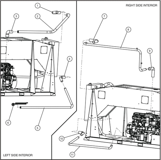Radiator Tubing Assembly Parts for SH-750 (17-000001 and UP) by Allmand