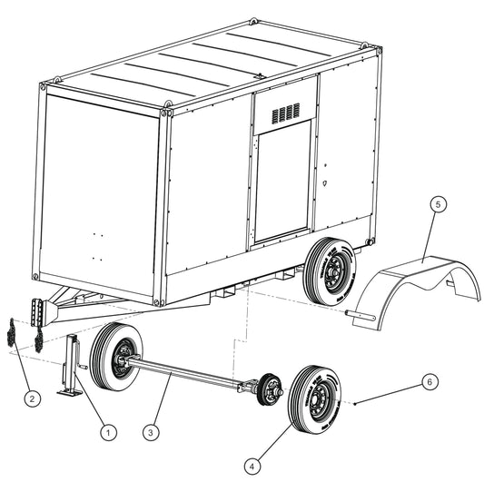 Wheel and Tongue Group Assembly Parts for SH-750 (17-000001 and UP) by Allmand