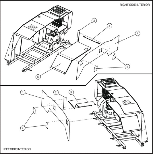 Interior Heater Ducting Group (1 of 2) Assembly Parts for SH-750 (17-000001 and UP) by Allmand