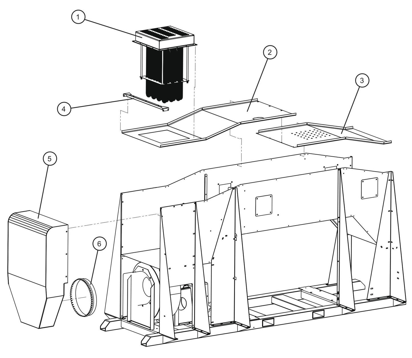 Interior Heater Ducting Group (2 of 2) Assembly Parts for SH-750 (17-000001 and UP) by Allmand