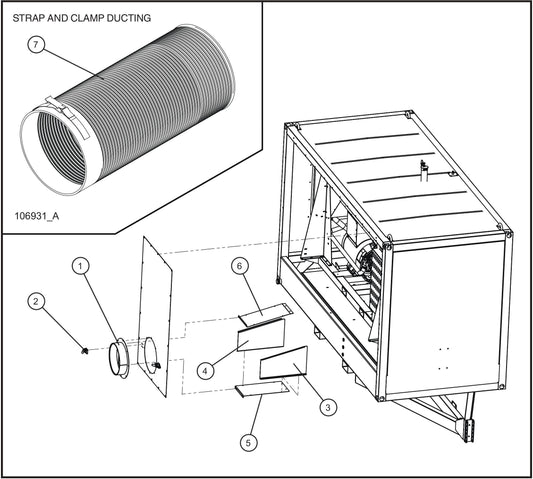 Exterior Heater Ducting Group Assembly Parts for SH-750 (17-000001 and UP) by Allmand