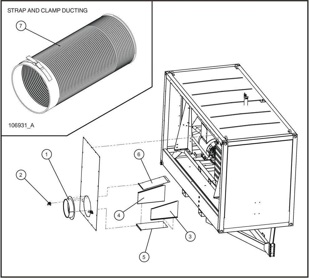 Exterior Heater Ducting Group Assembly Parts for SH-750 (17-000001 and UP) by Allmand