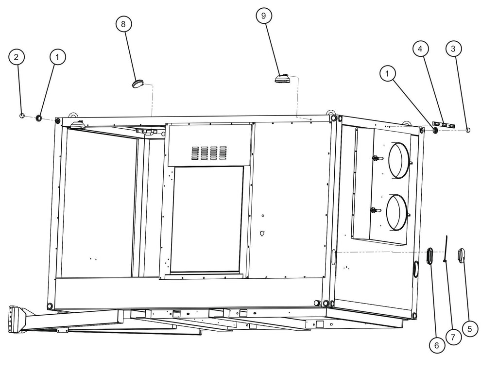 Trailer Lighting Assembly Parts for SH-750 (17-000001 and UP) by Allmand