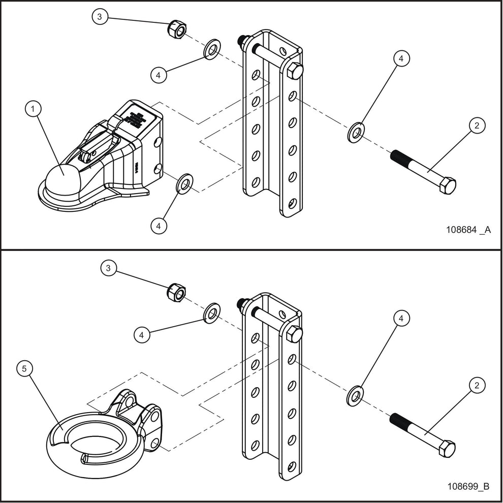 Tongue Coupler Options Assembly Parts for SH-750 (17-000001 and UP) by Allmand