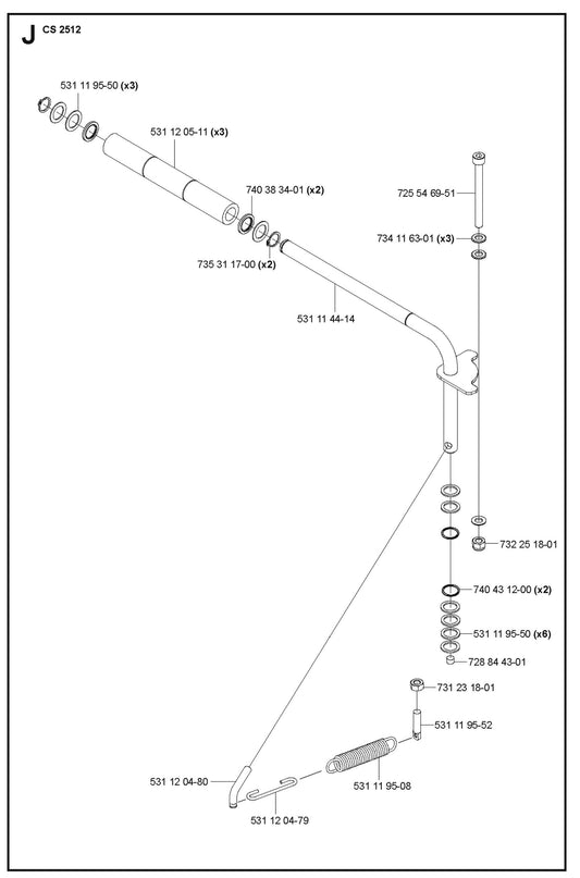 Shaft Fig.2 Parts For Wire Saw CS 2512 By Husqvarna