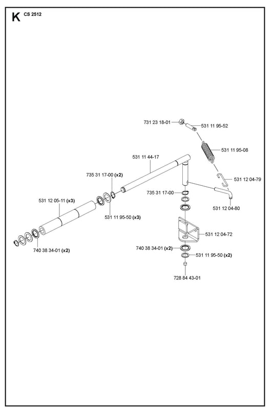 Shaft Fig.3 Parts For Wire Saw CS 2512 By Husqvarna